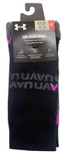 Under Armour High Rise Męskie 8.5-13 Damskie 10-14 Czarne Magenta Over Calf Skarpetki