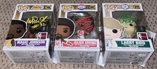MAGIC JOHNSON LARRY BIRD DR J SIGNED FUNKO POPS JSA LAKERS CELTIC NET BASKETBALL