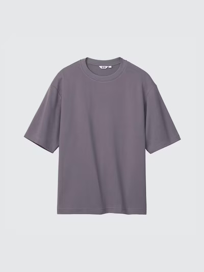 Uniqlo U AIRism Cotton Oversized T-Shirt Purple Large