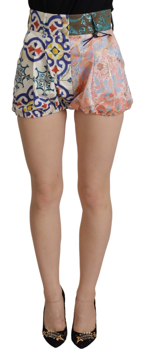 DOLCE & GABBANA Shorts Multicolor High Waist Hot Pants IT38