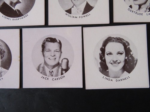 Set di 29 carte Dixie Dainty Cups stelle del cinema gelato, 1950 c. - Foto 9 di 10