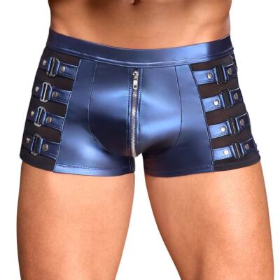 Sexy Herren Pants M-2XL Wetlook Shorts Netz Unterwäsche Dessous Erotik Blau ''Lee
