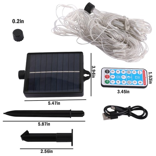 Cadena De Luces Solares 96 LED Tira Luz Solar Impermeable Jardin Navidad Decor - Picture 9 of 34