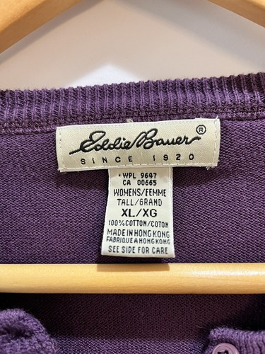 Eddie Bauer Womens Purple Buttons Cardigan Size XLarge Armpit To Armpit 21” - Imagen 2 de 5