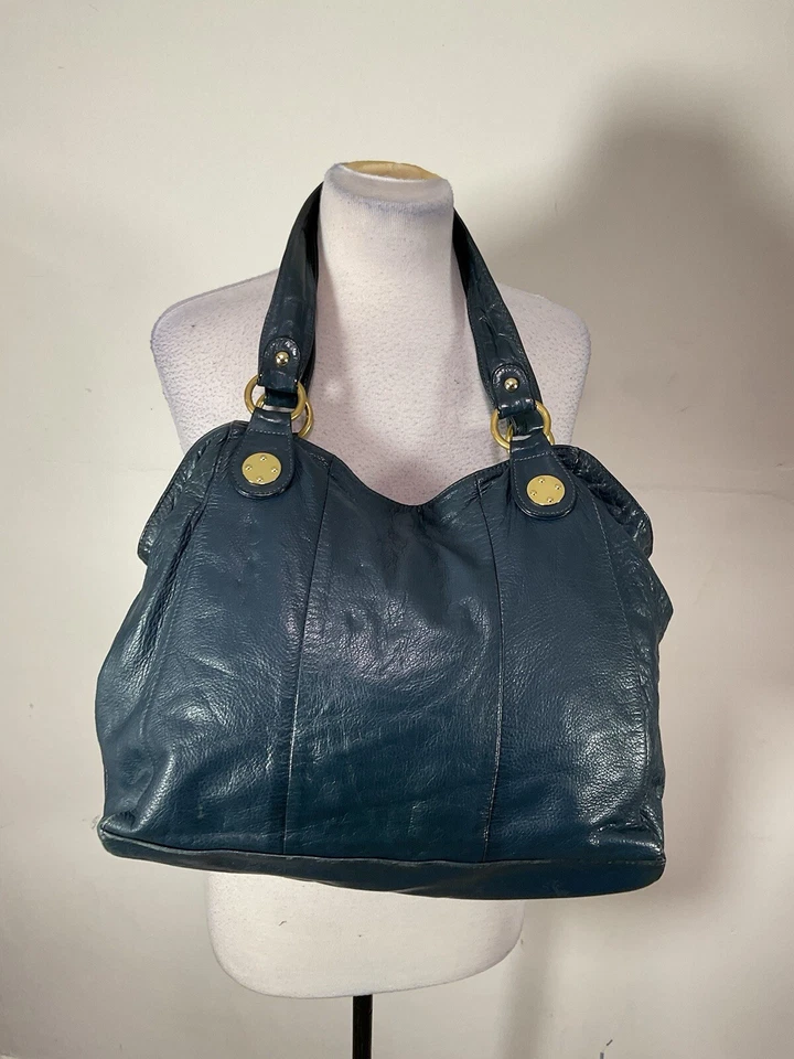 Bolso de mano Onna Ehrlich Designer de cuero suave azul oscuro Foto 4 de 4