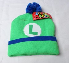 Super Mario Unisex Kids' Luigi Winter Hat  Gloves Set WR4 Green One Size