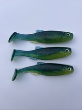 Charter Outdoors Custom Hand Poured Swimbait 4.8” Paddletail Chartreuse/blue 3pk