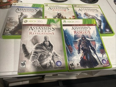 Xbox 360 CIB ASSASSINS CREED Lot Of 5 - AC I II III Revelations Rogue