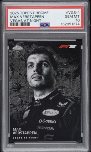 2025 Topps Chrome Formula 1 Max Verstappen Vegas at Night PSA 10 F1