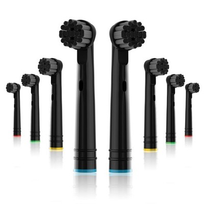 Replacement Brush Heads for Oral B Electric Toothbrush,Black,8Pcs Bamboo-Charcoa
