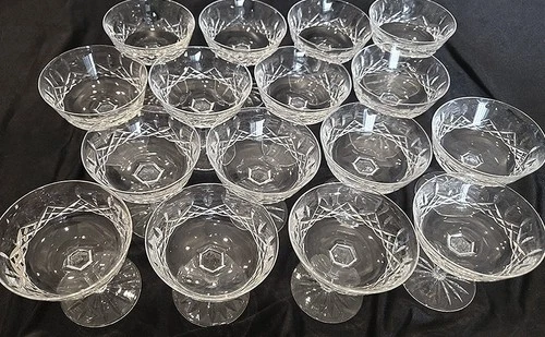 Set of 16 Vintage Waterford Lismore Champagne Coupe Sherbet 4 3/16 inch Ireland