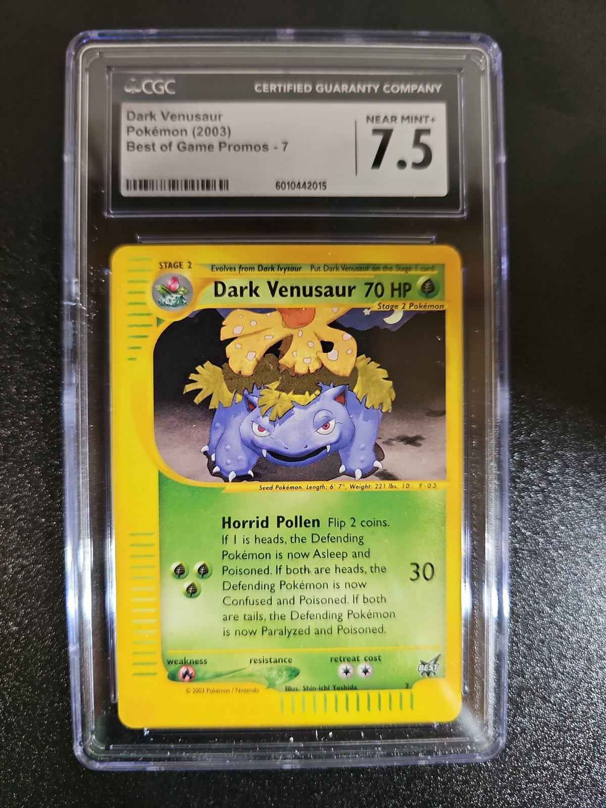 Dark Venusaur BEST OF GAME #7 (CGC 7.5) Best of Game Pokemon Cards SC1