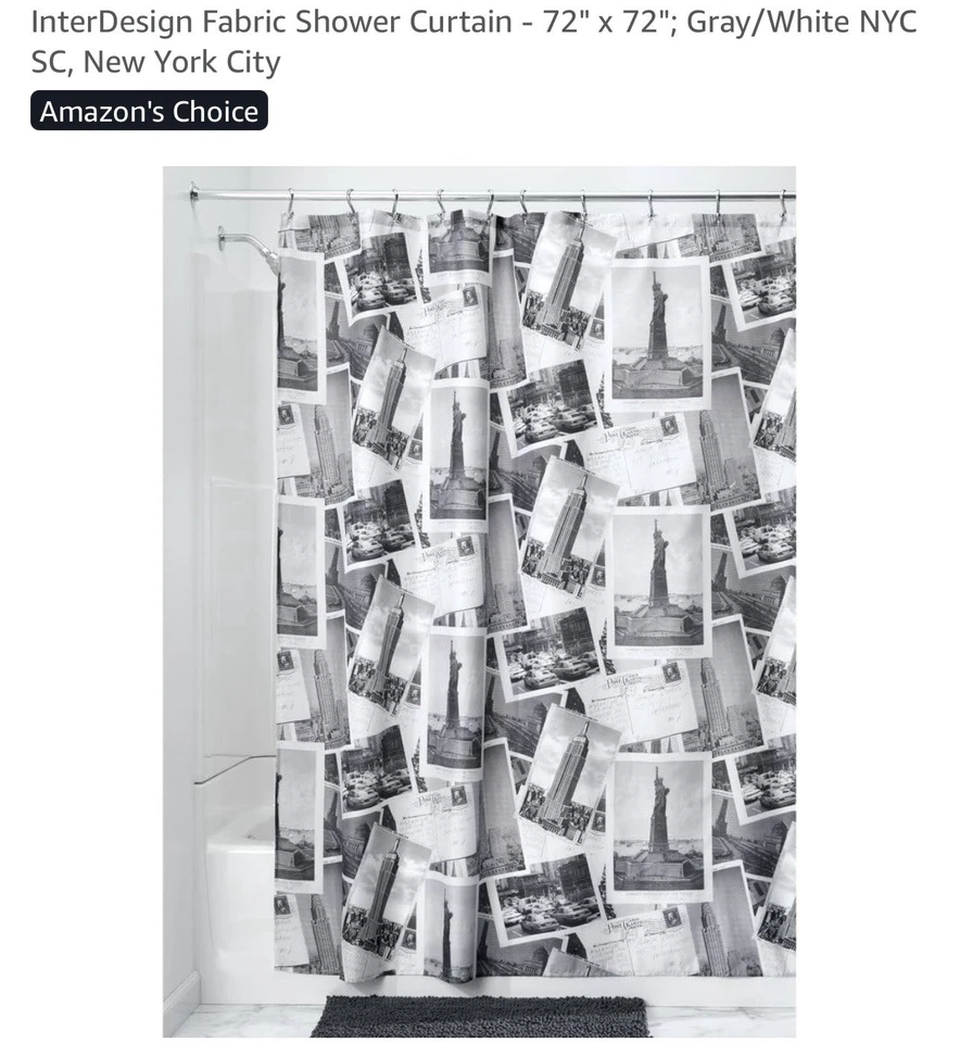 Cortina de ducha 72x72 pulgadas. Postales de Nueva York. Nuevo. Foto 2 de 4