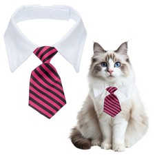 Cat Tie Dog Bowtie Dog Bow Tie Adjustable Collar Rose Red Black S