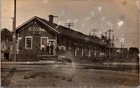 Real Photo Postcard Pere Marquette Depot Railroad Station Alma Michigan Postmark