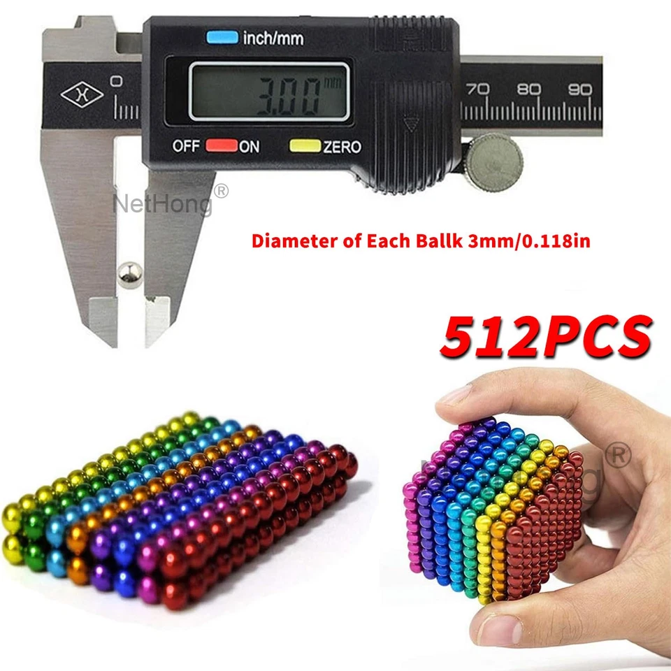 512pcs Magnetic Colorful Desk Balls Ideal Gift for Adults to Boost Creativity - Image 3 of 4