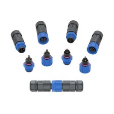 AOHUA M15 Waterproof Connector (5-Pack) - IP68 Junction Box, M15-3pin, Black 