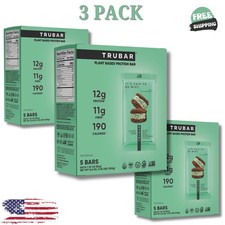 TRUBAR Protein Bar, It's Chip to be Mint, Plant Based Protein, 5 Ct 3 Pack 