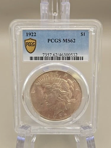 1922 Peace Silver Dollar $1 - PCGS MS62