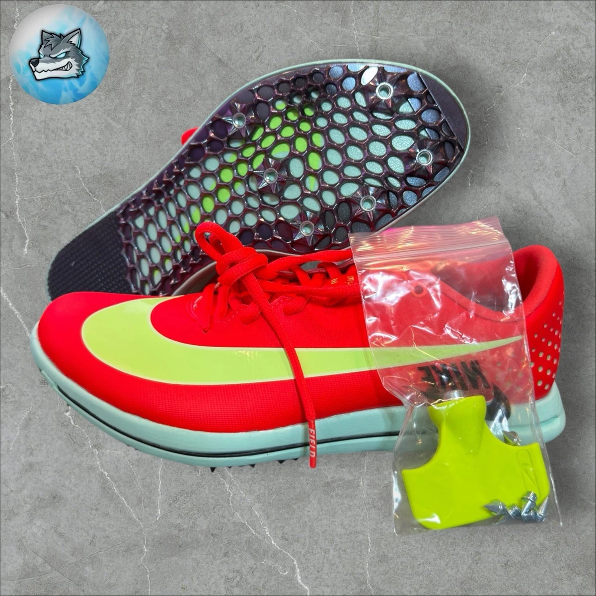 Nike Triple Jump Elite 3 Bright Crimson Lime 2024 \'Blast\' Sz 9.5 Men NIB Nike Triple Jump Elite 3 Bright Crimson Lime Blast for Sale  main image 2