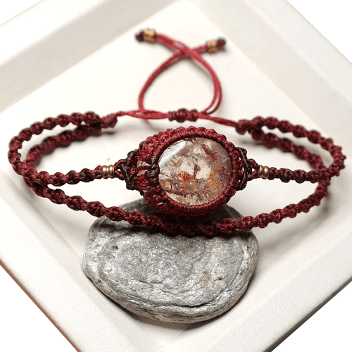 A Garden On Your Wrist~ Natural Garden Quartz Handmade Macrame Crystal Bracelet - Picture 9 of 11