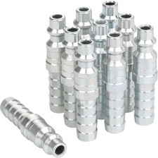 1/4 Air Plug with 3/8 Inch Hose Barb, Industrial M-Type Plug, 1/4 Inch Flow Size