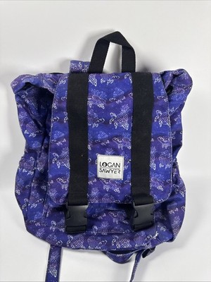Logan Sawyer 'Purple Turtle Pineapple Backpack Satchel Drawstring Adjustable