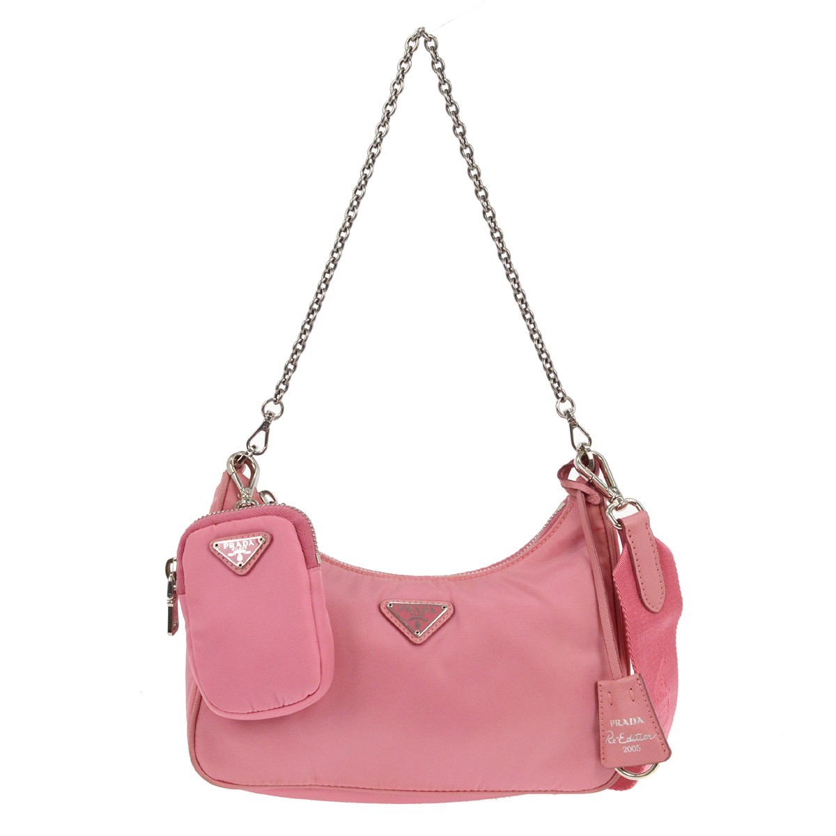 Prada Pink Nylon 2way Shoulder Bag 215 XX07291