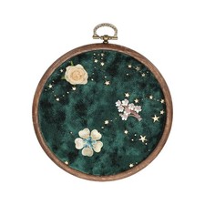 Wall Hanging Brooch Jewelry Storage, Round Pin Board for Decor, Star Dark Green
