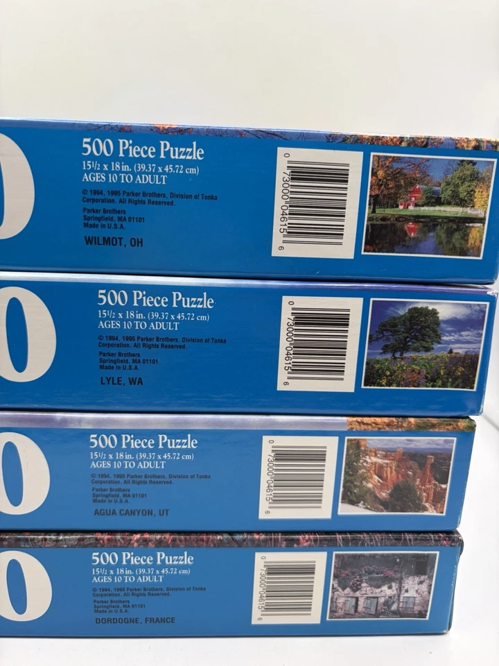 复古全新 4 件套装 (4) 500 件风景拼图协会 🇺🇸 15.5 英寸 x 18 英寸 — 第 2/4 张图片