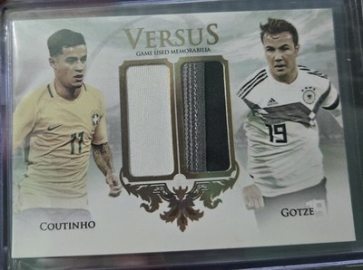 2018 Futera Unique Versus Mario Gotze Coutinho Game Worn Dual Jersey 28/35