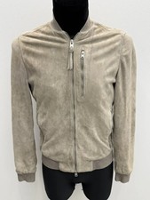 Allsaints Gray Kemble Suede Bomber Leather Jacket Size S