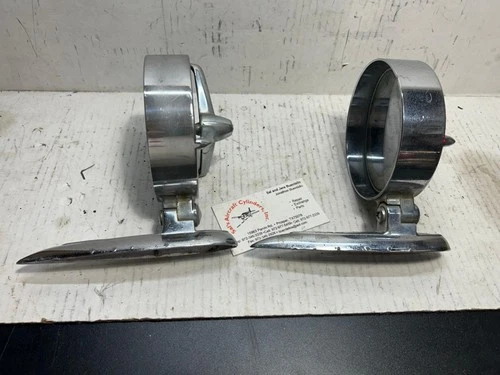 Orig Pair 1955 1956 1957 Chevrolet Bel Air Chrome Tri Bar Yankee Side Mirrors