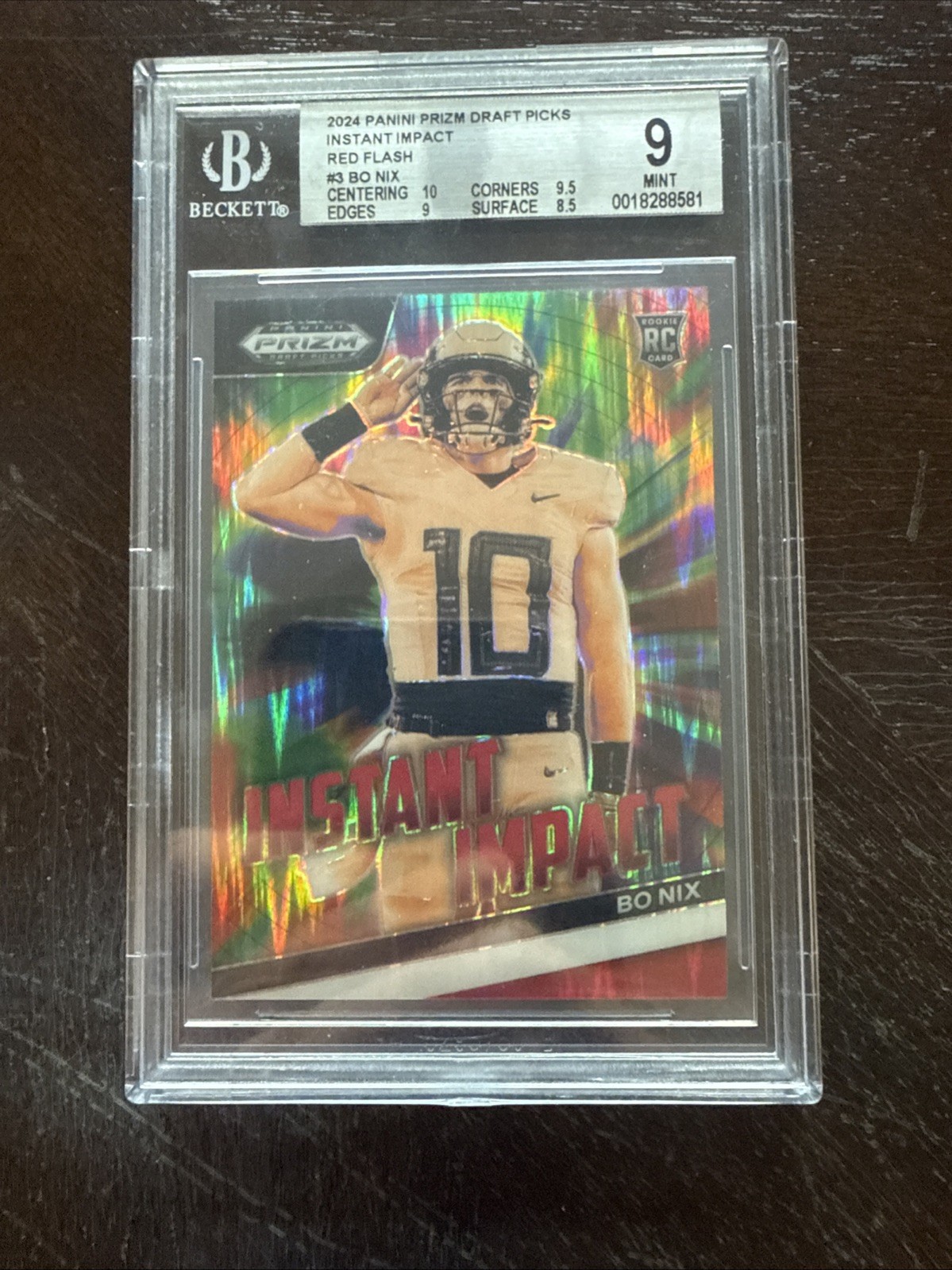 Bo Nix Panini Prizm Draft Picks Instant Impact #IIBN Red Flash