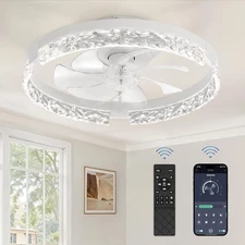 Ceiling Fans with Lights and Remote, 18 Inch Flush Mount Fan Light, 6 Speeds, 3C