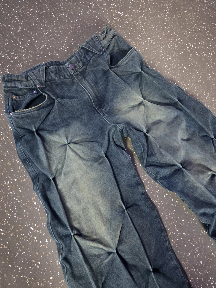 Vaqueros plisados de diseño Badson, al por menor 150, 32 x 32 usados solo una vez Foto 3 de 4