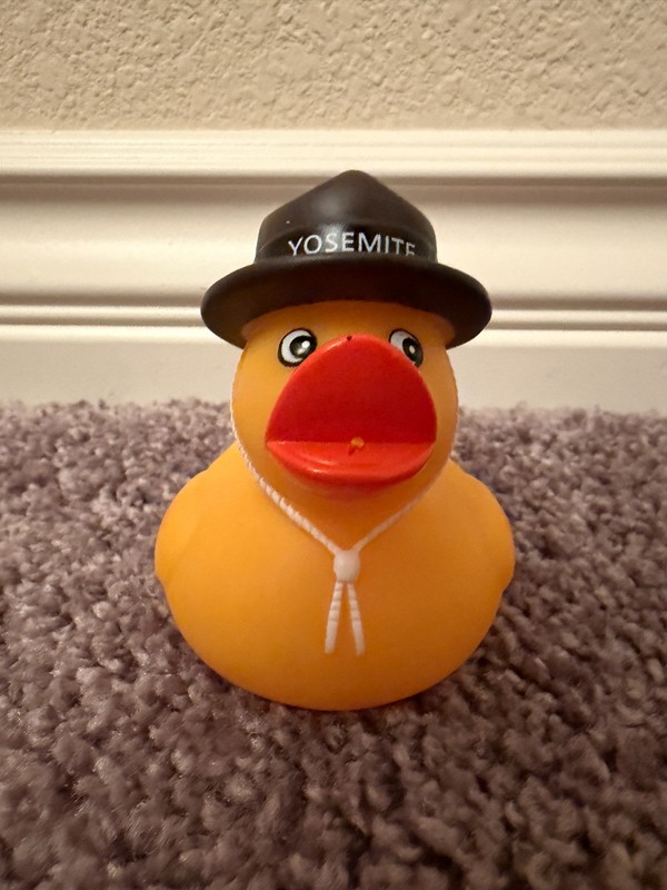 Rare Yosemite Ranger Rubber Duck Yellow With Black Hat Toysmith 2005