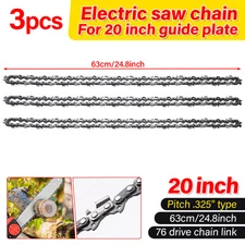 3PCS 20" inch Chainsaw Saw Chain 0.325" Pitch .058 Gauge 76DL Chain Set USA