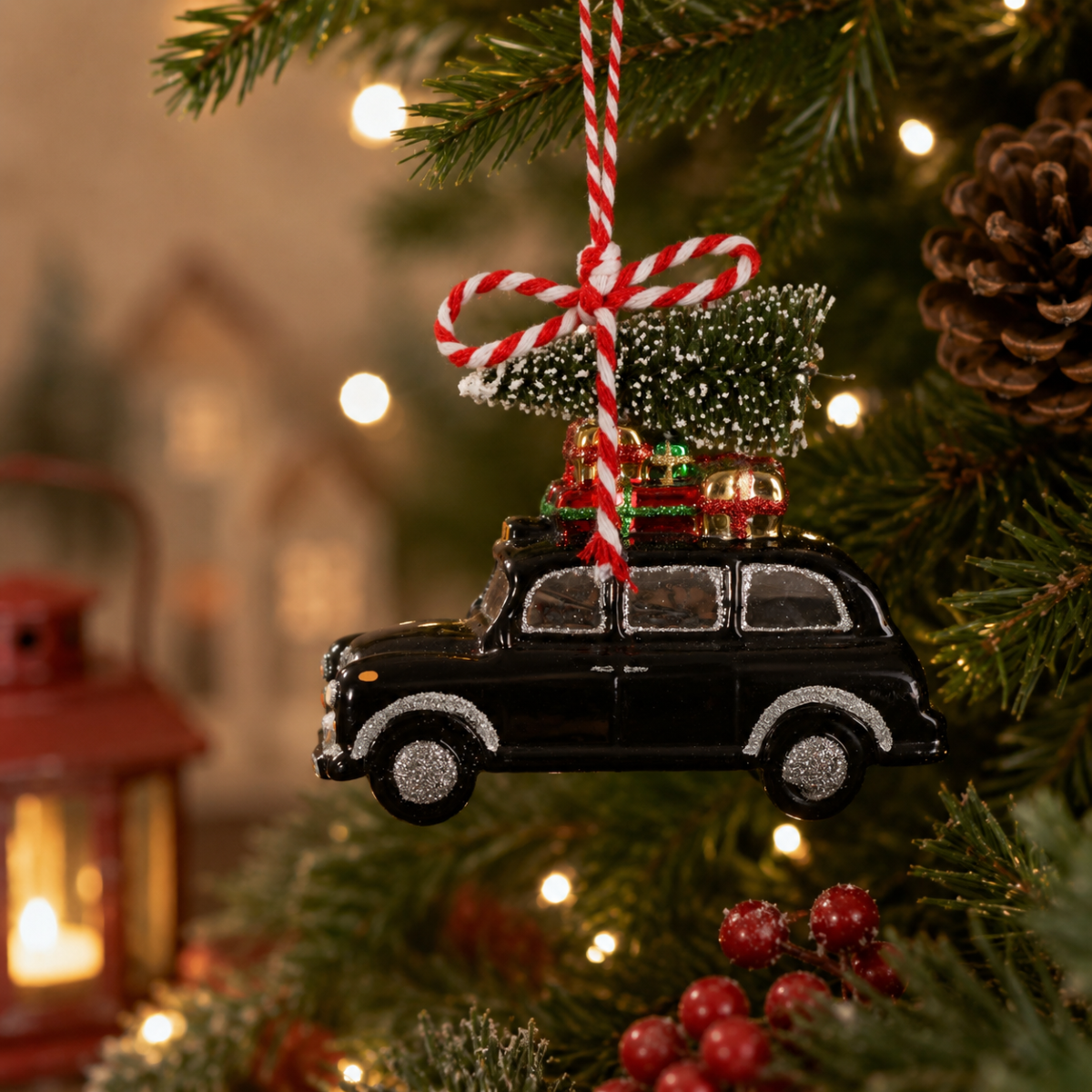 Sass & Belle London Black Cab Christmas Tree Decoration Traditional Ornament