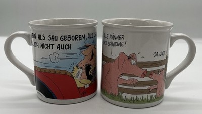 Uli Stein Tassen Set 2 Stück Dimo Gmbh 1987 1989 Vintage Top Zustand Sammlung