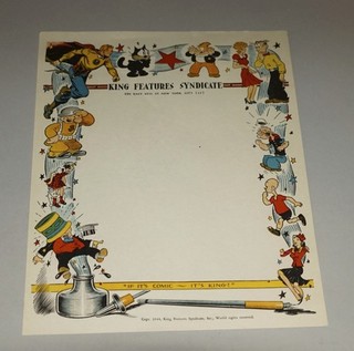 ORIGINAL 1940S KINGS FEATURES SYNDICATE CHARACTER STATIONERY POPEYE FLASH ETC.