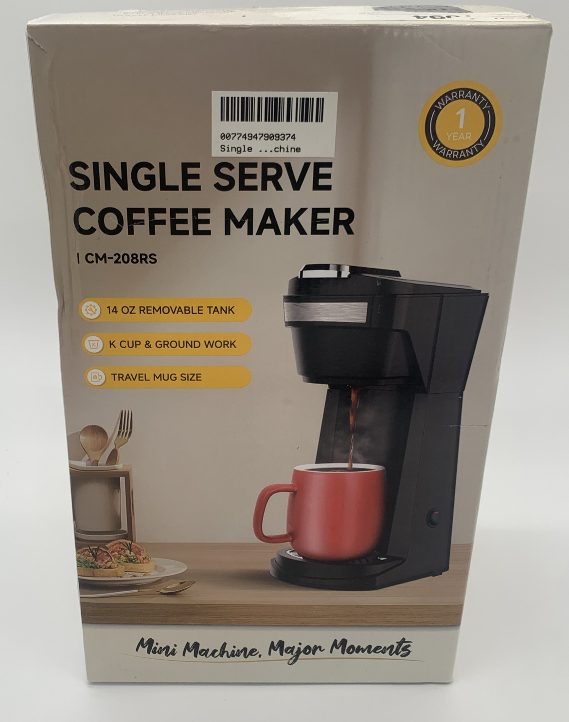 Mini K Cup Pods & Ground Coffee Machine 6 -14 Oz Black