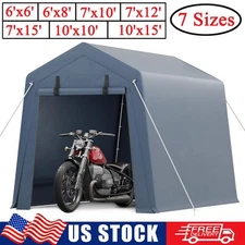 7 Sizes Outdoor Storage Shed Canopy Carport Heavy Duty Steel Frame Shelter Tent