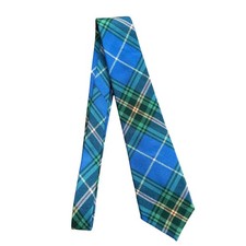Ingles Buchan Blue Green Tartan Plaid Wool Tie