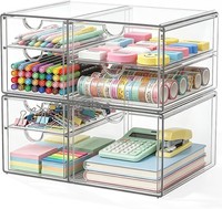 Schreibtisch Organizer Acryl 7-Schubladen 2 StüCk Transparent FüR BüRo Kosmetik