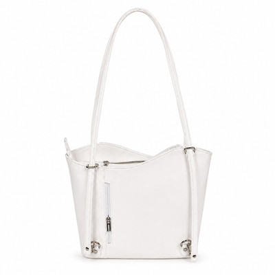 Damen Handtasche Rucksacktasche Leder viele Fächer Farben Made in Italy