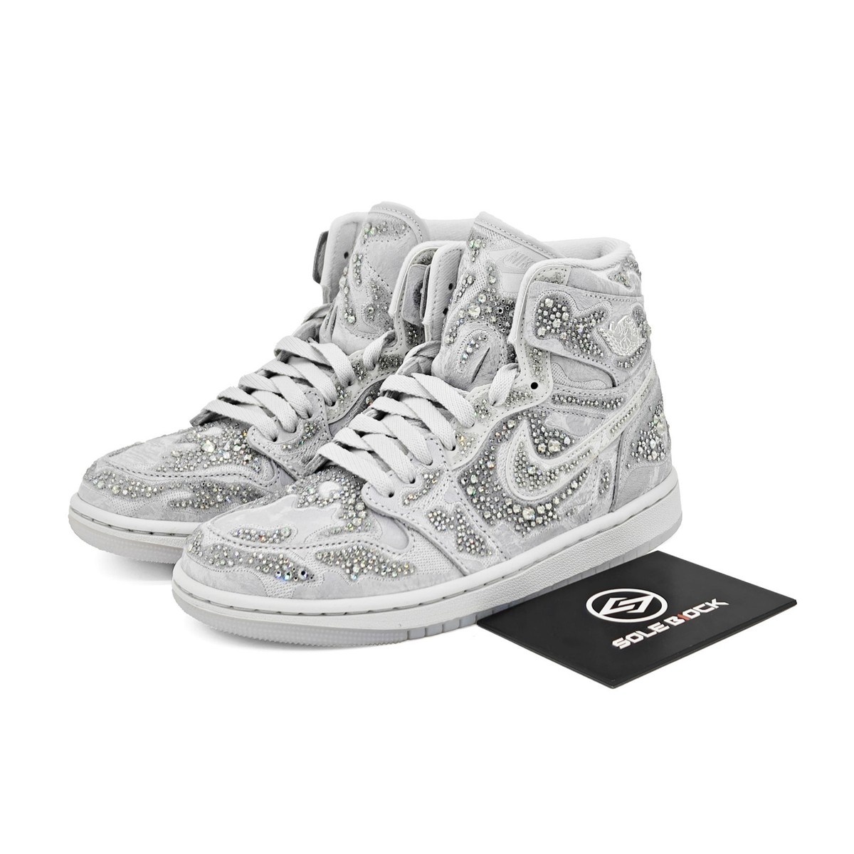 Swarovski x Air Jordan 1 High OG “Vast Gray” Womens HF6248-002 | eBay