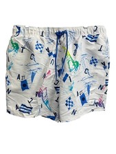 New Nautica White 4 Pocket Swimming Trunks Shorts Size L