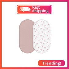 Muslin Bassinet Fitted Sheets, 2 Pack for Baby Boy and Girl, Soft Breathable Bab