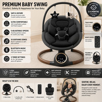 Baby Swing for Infant Upgraded 5 Point Harness Baby Bouncer Chair with 5 Swing